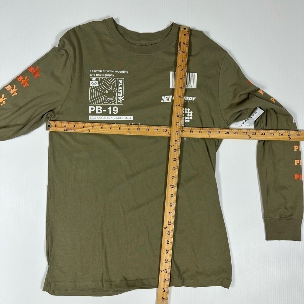 Playboy x Pacsun Men T Shirt Long Sleeve Sz M Green Crewneck NWT - Picture 5 of 9